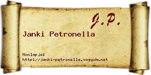 Janki Petronella névjegykártya